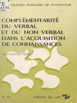 cover image of Complémentarité du verbal et du non verbal dans l'acquisition de connaissances